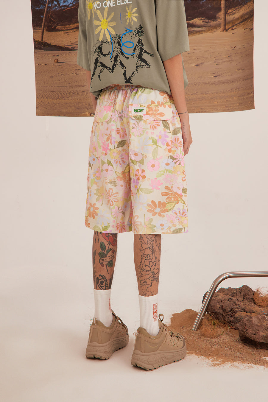 CHUU Vintage Flower Short Pants