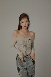 Shirring Off-Shoulder Top