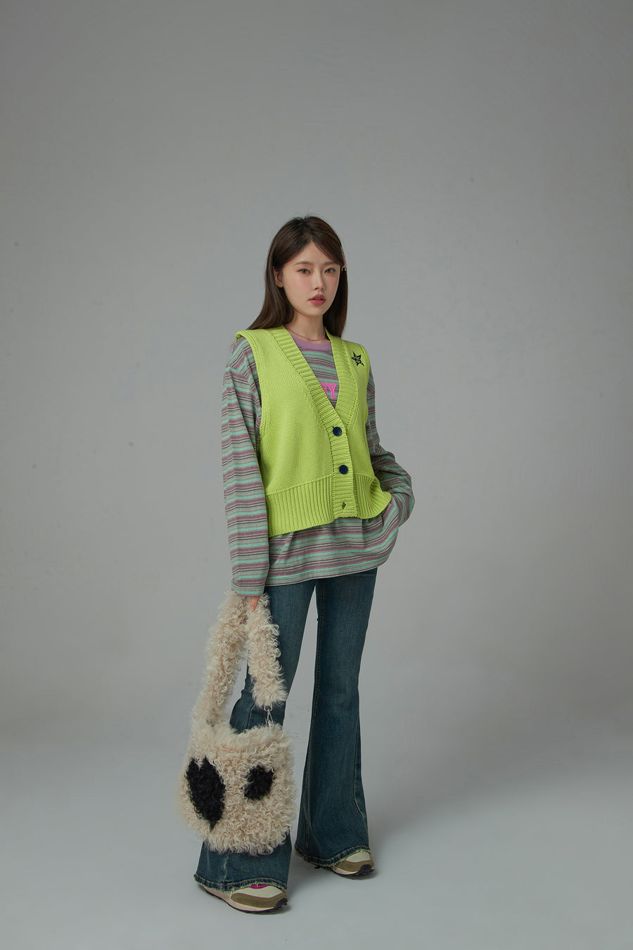 CHUU Revolves Around You Star Knit Vest