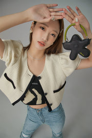 Puff Sleeve Coco Tweet Crop Jacket