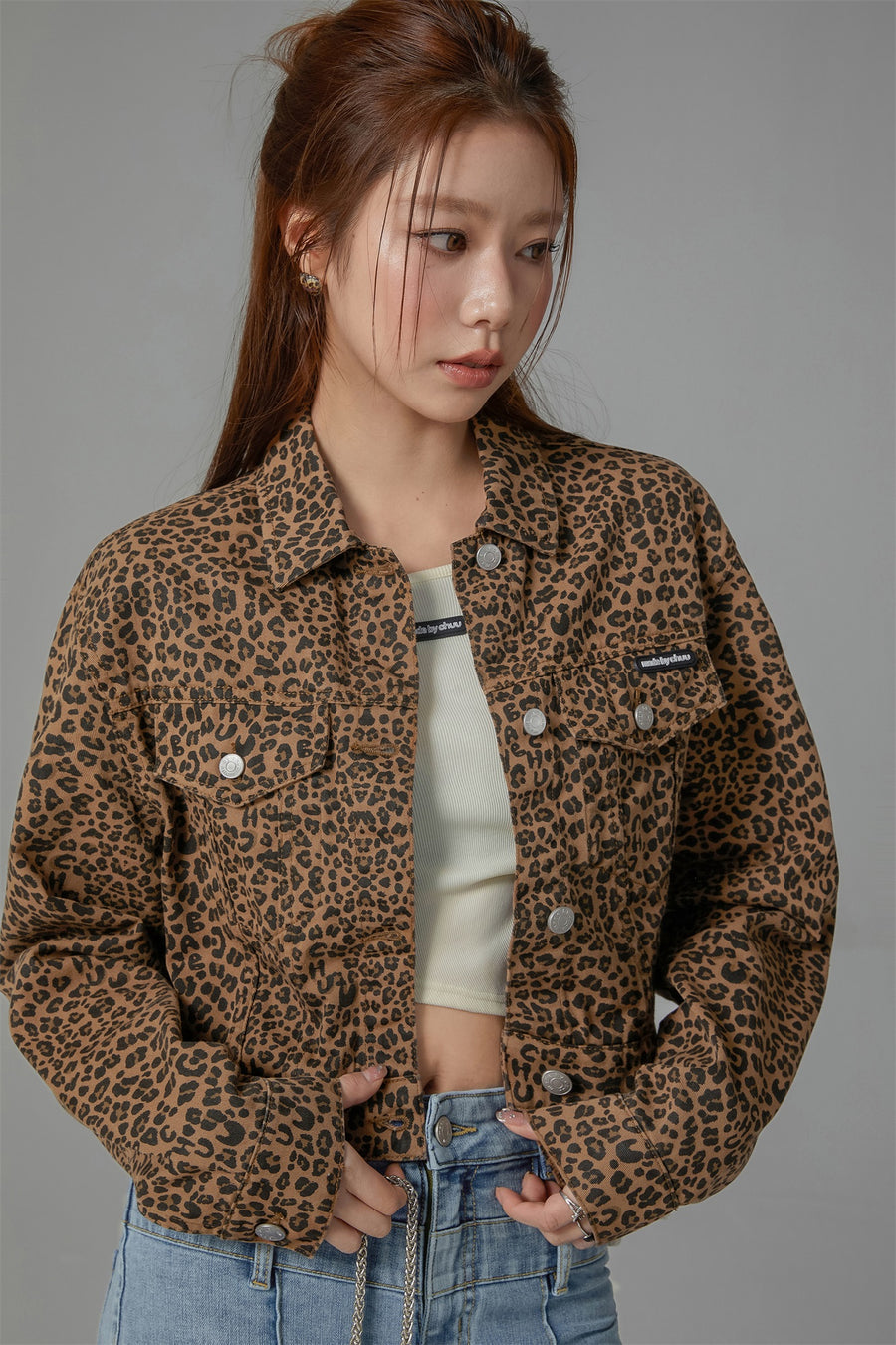 CHUU Leopard Cropped Jacket