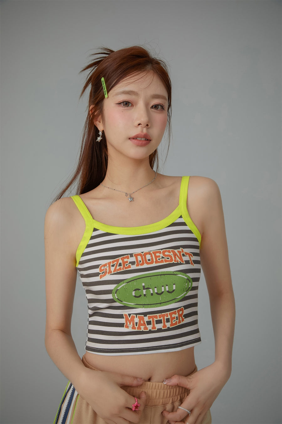 CHUU Striped Sleeveless Crop Top