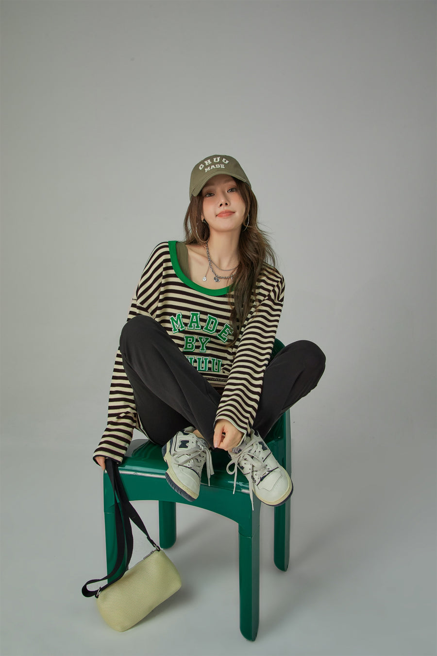 CHUU Cheerful Striped Long Sleeve T-Shirt