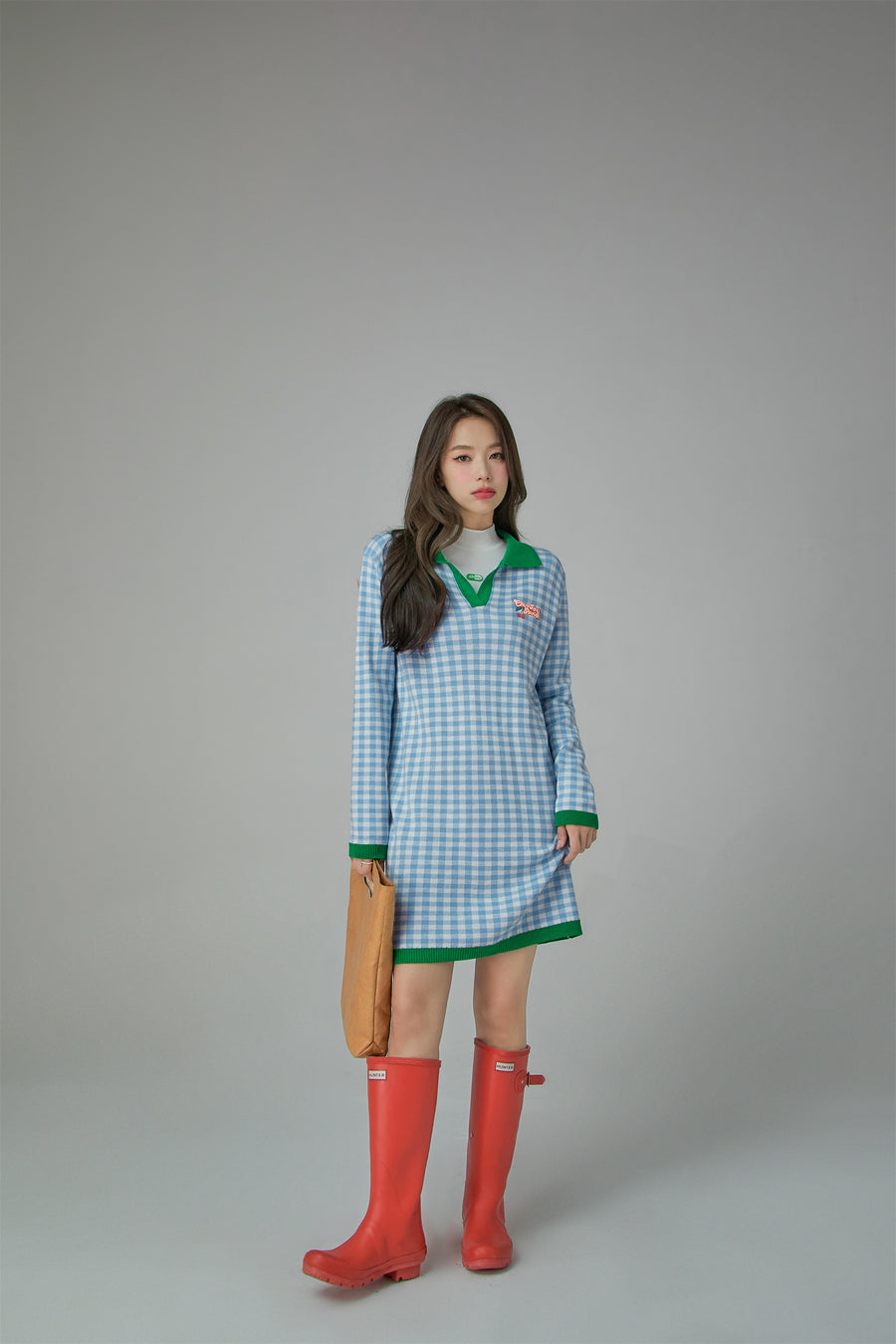 CHUU Picnic Girlie Check Dress