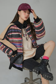 I See The Light Striped Fleece Overfit Jacket