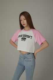 Size Doesnt Matter Raglan Cropped T-Shirt