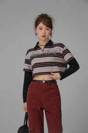 Only Upwards Color Stripe Crop T-Shirt