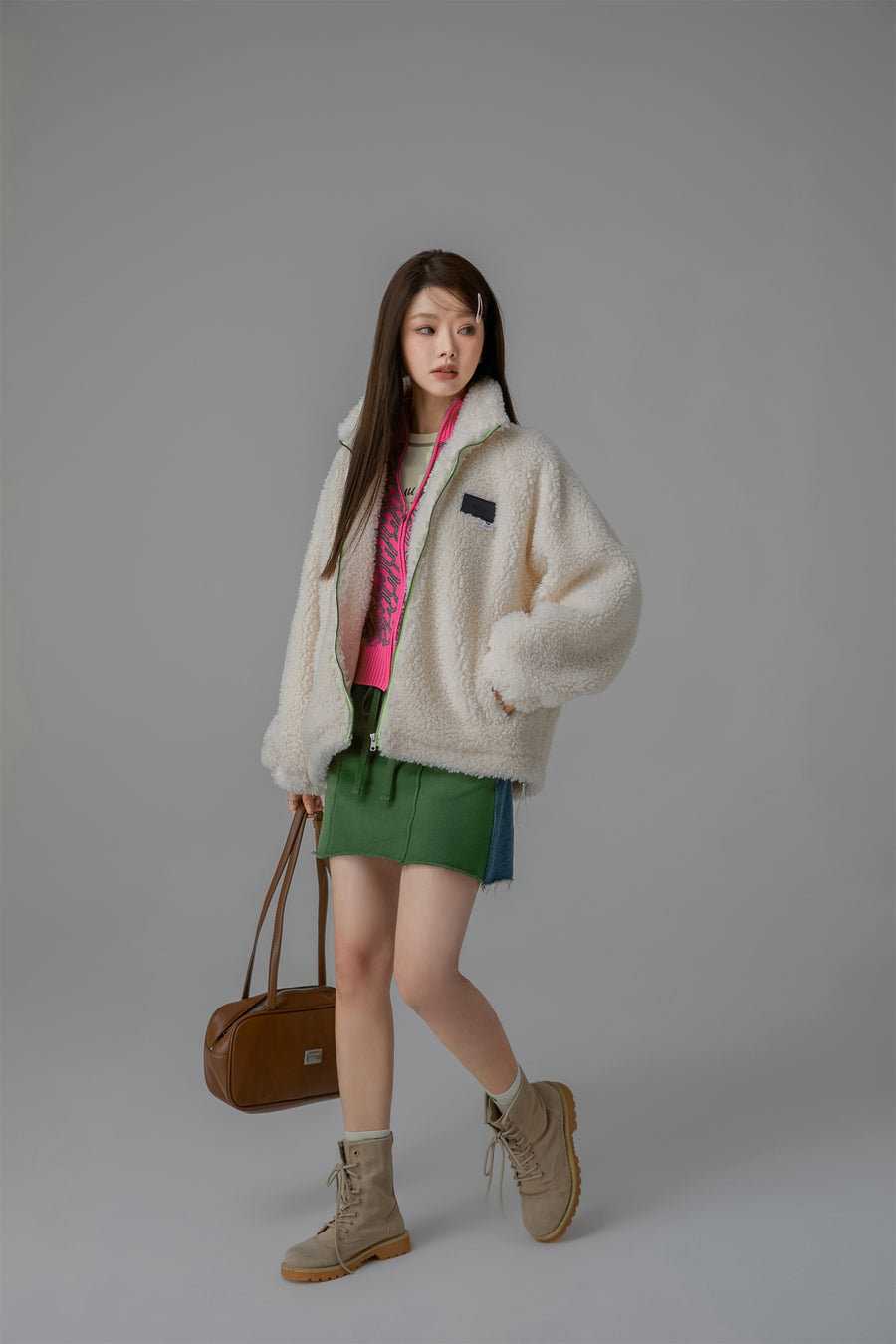 CHUU Running To You Zip-Up Knit Cardigan