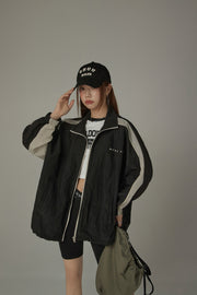 Color Matching Loose Fit Field Jacket