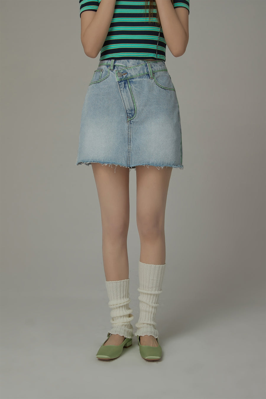 CHUU A-Line Denim Mini Skirt