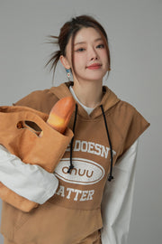 Size Doesnt Matter Cotton Sleeveless Hoodie