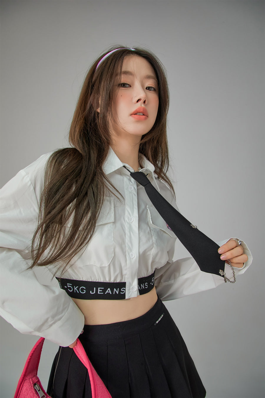 CHUU Button Up Pocket Crop Shirt