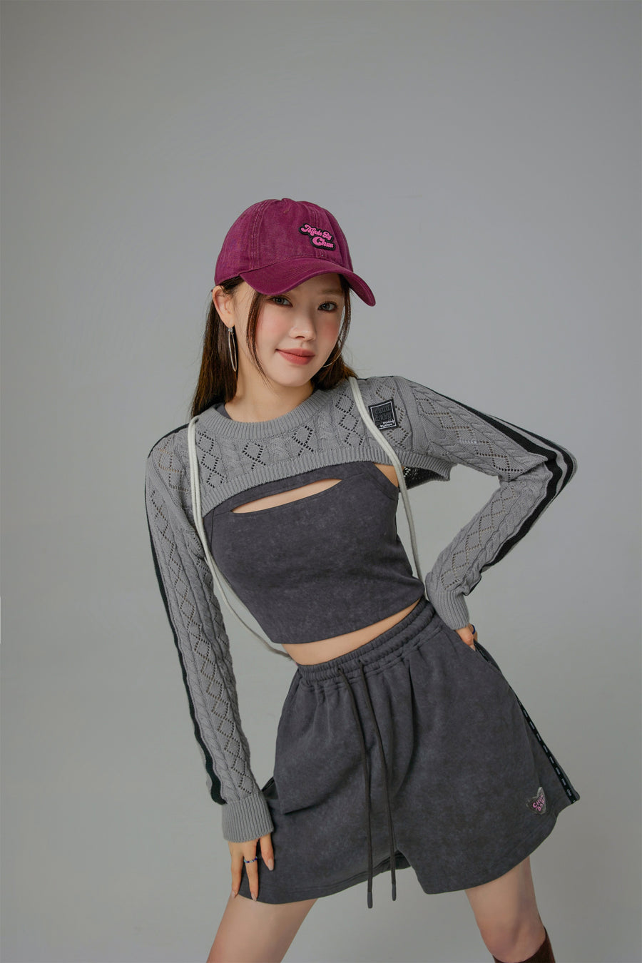 CHUU Positive Spark Knit Maxi Crop Top