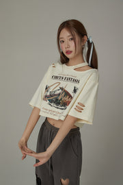 Chuu Carnival Slit Cropped T-Shirt