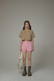 Colored By Chuu Printed Logo Cropped T-Shirt