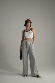 Side Slits Straight Jogger Pants