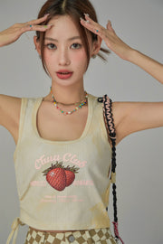 Rushed Strawberry Sleeveless Shirt