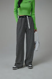 Workday Wind Stripe Wide Casual Pants