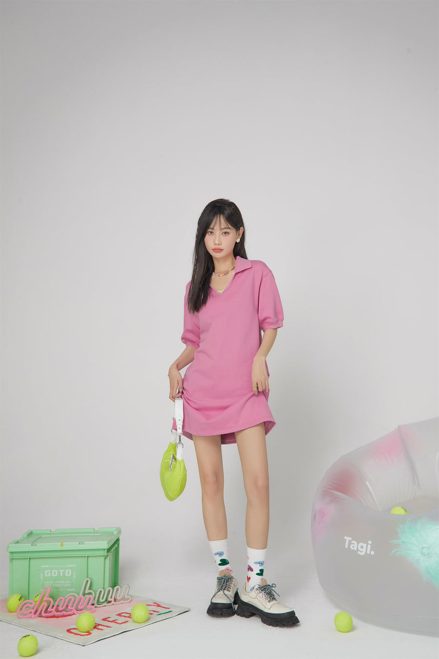 CHUU Heart Effect Cut Out Dress