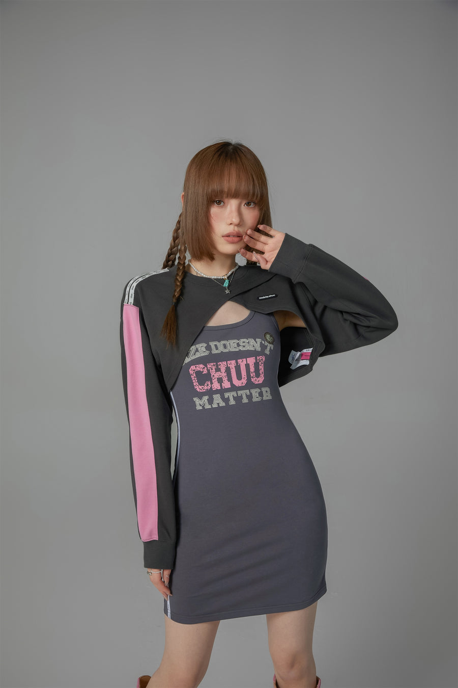 CHUU Diagonal Bolero Sweatshirt