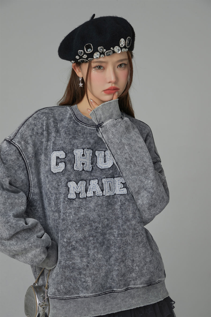 CHUU Chuu Made Washed Loose Fit Sweatshirt