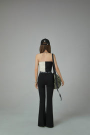 Slit Bootcut Crisscross Band Pants