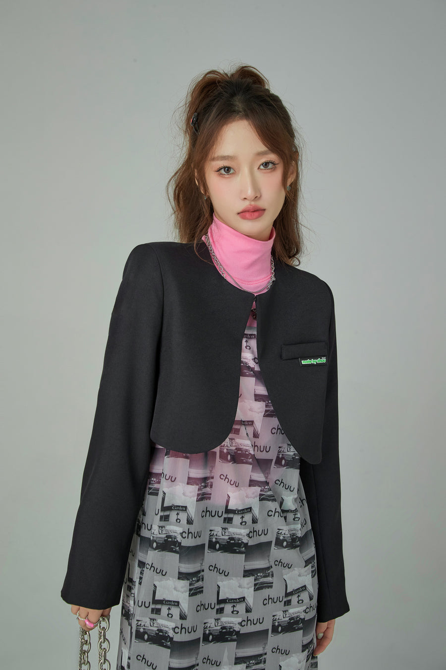 CHUU Unique Cropped Blazer Jacket