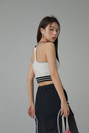 Color Contrast Sleeveless Crop Top