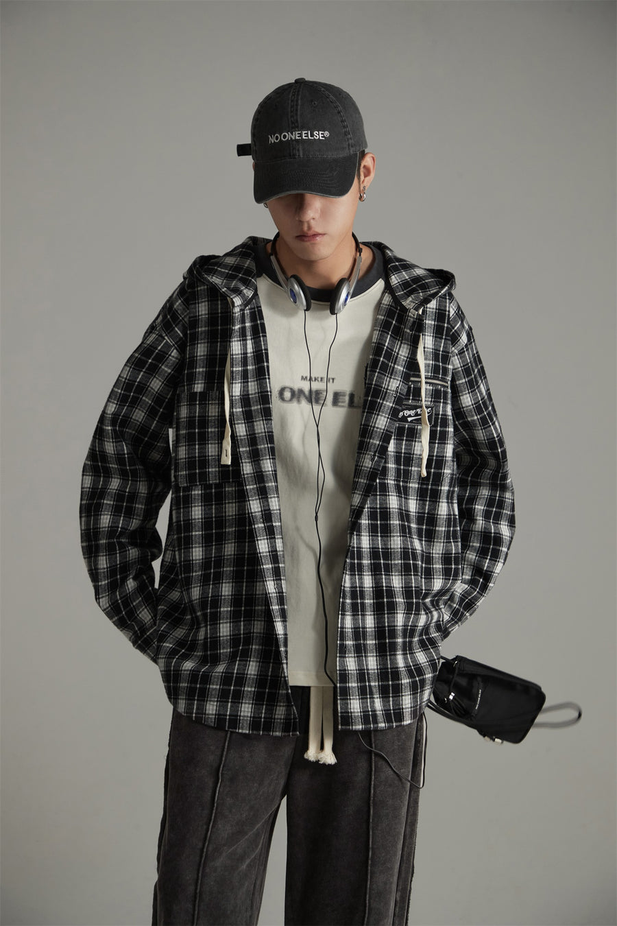 CHUU Classic Check Hoodie Shirt