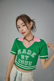 Chuu Spirit V-Neck Cropped T-shirt