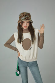 Medallion Cutout Sleeveless Sweatshirt