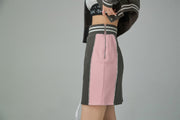 Chuu Fashion Two-Toned High Waist Skirt