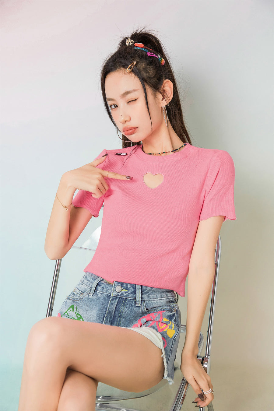 CHUU Oh So Sweet Cutout T-Shirt