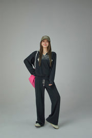 Wide-Leg Simple Jogger Pants