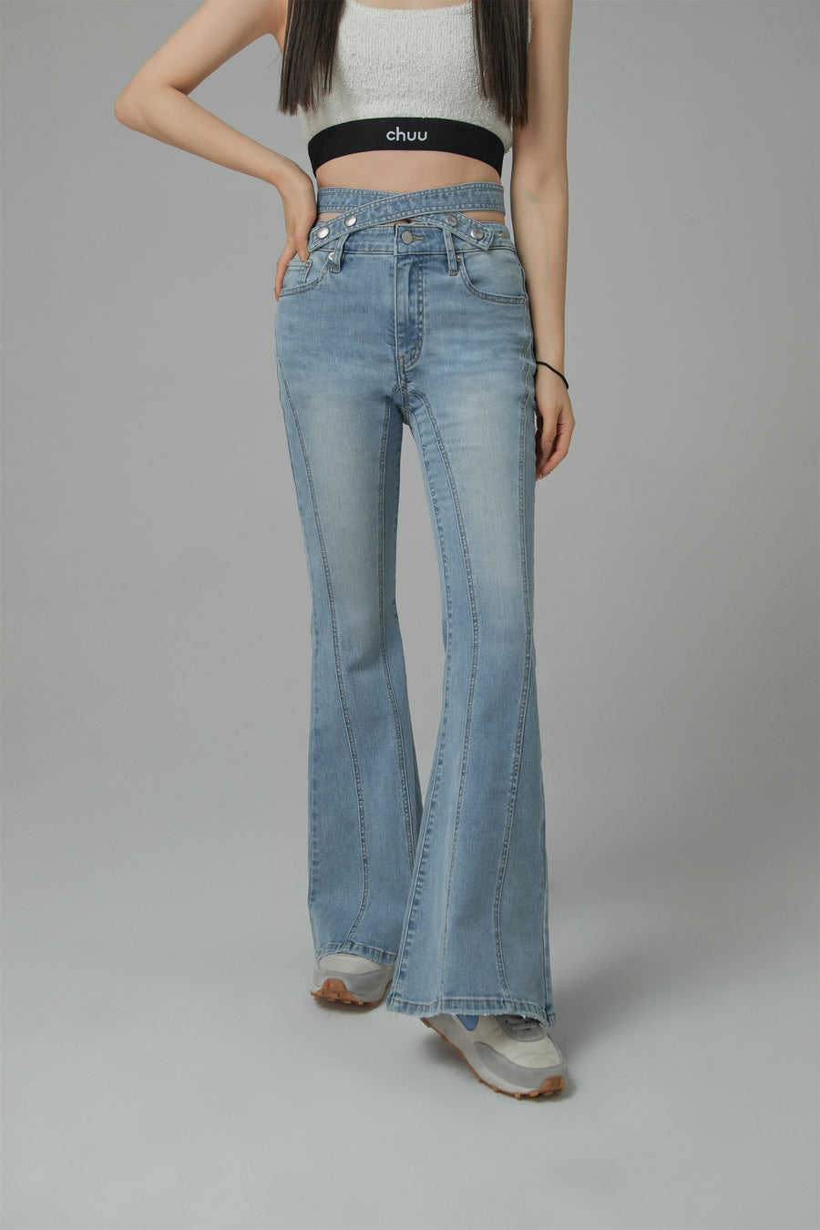 CHUU Just A Lullaby Fashion High-Waist Bootcut Jeans