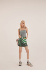 Diamond Argyle A-Line Mini Skirt