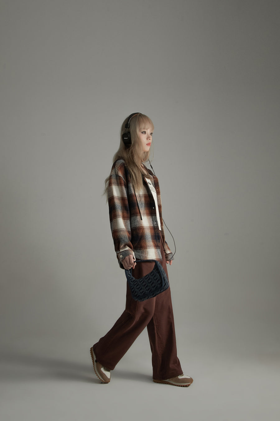 CHUU Scottish Check Hooded Shirt