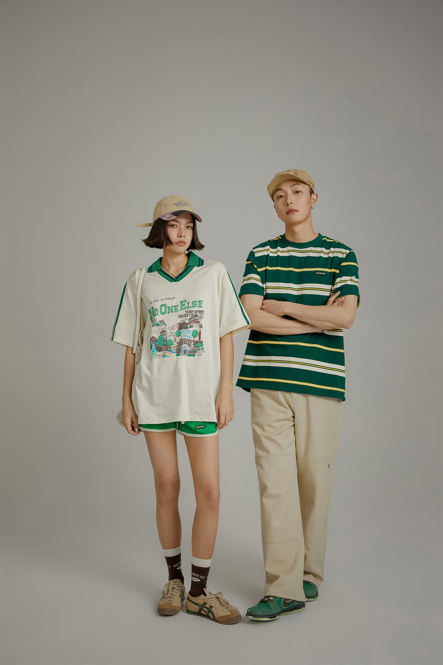 CHUU Noe Printed Town Open Collar T-Shirt