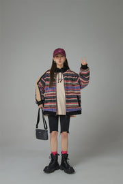 I See The Light Striped Fleece Overfit Jacket