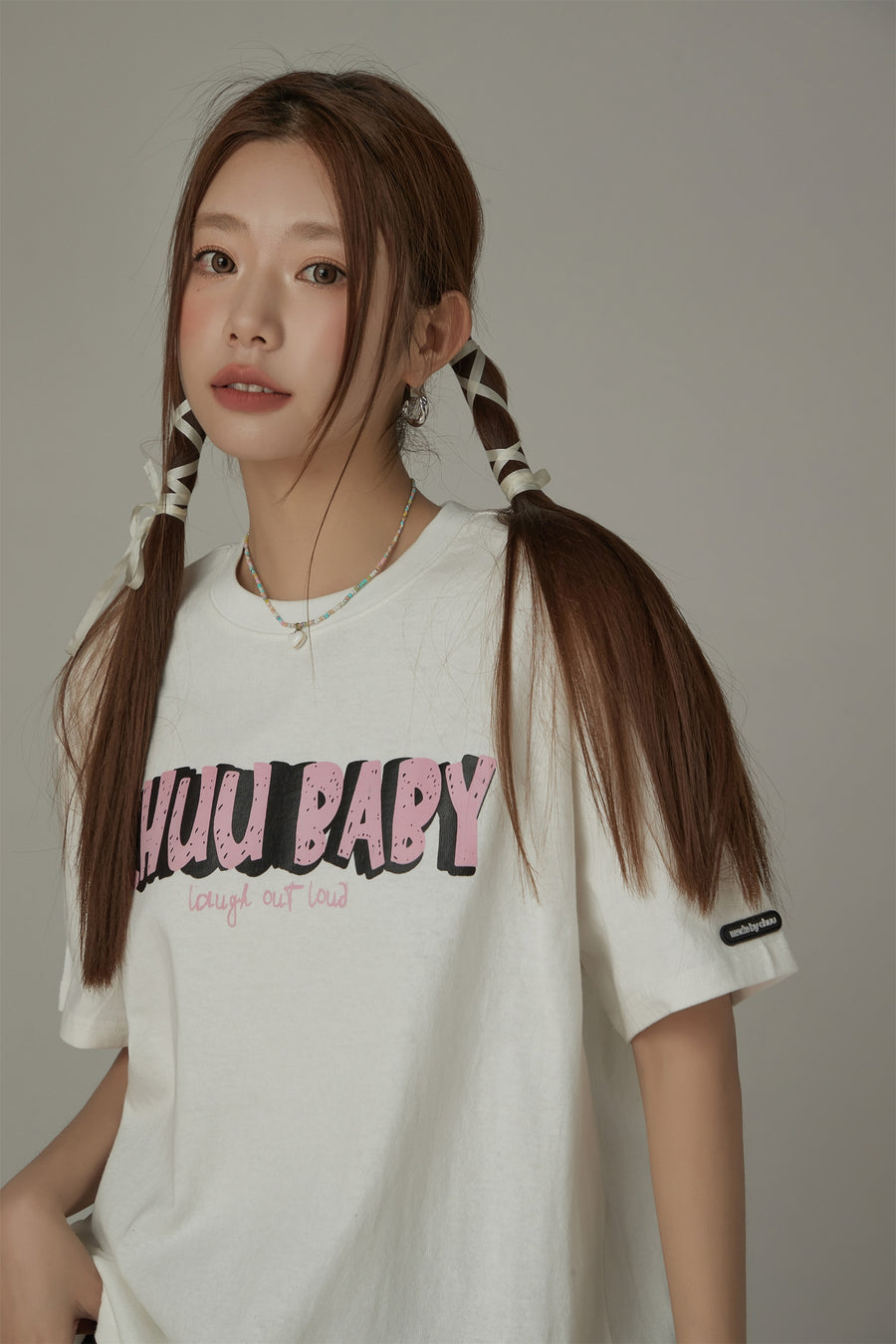 CHUU Chuu Baby Logo Cotton Loose Fit T-Shirt