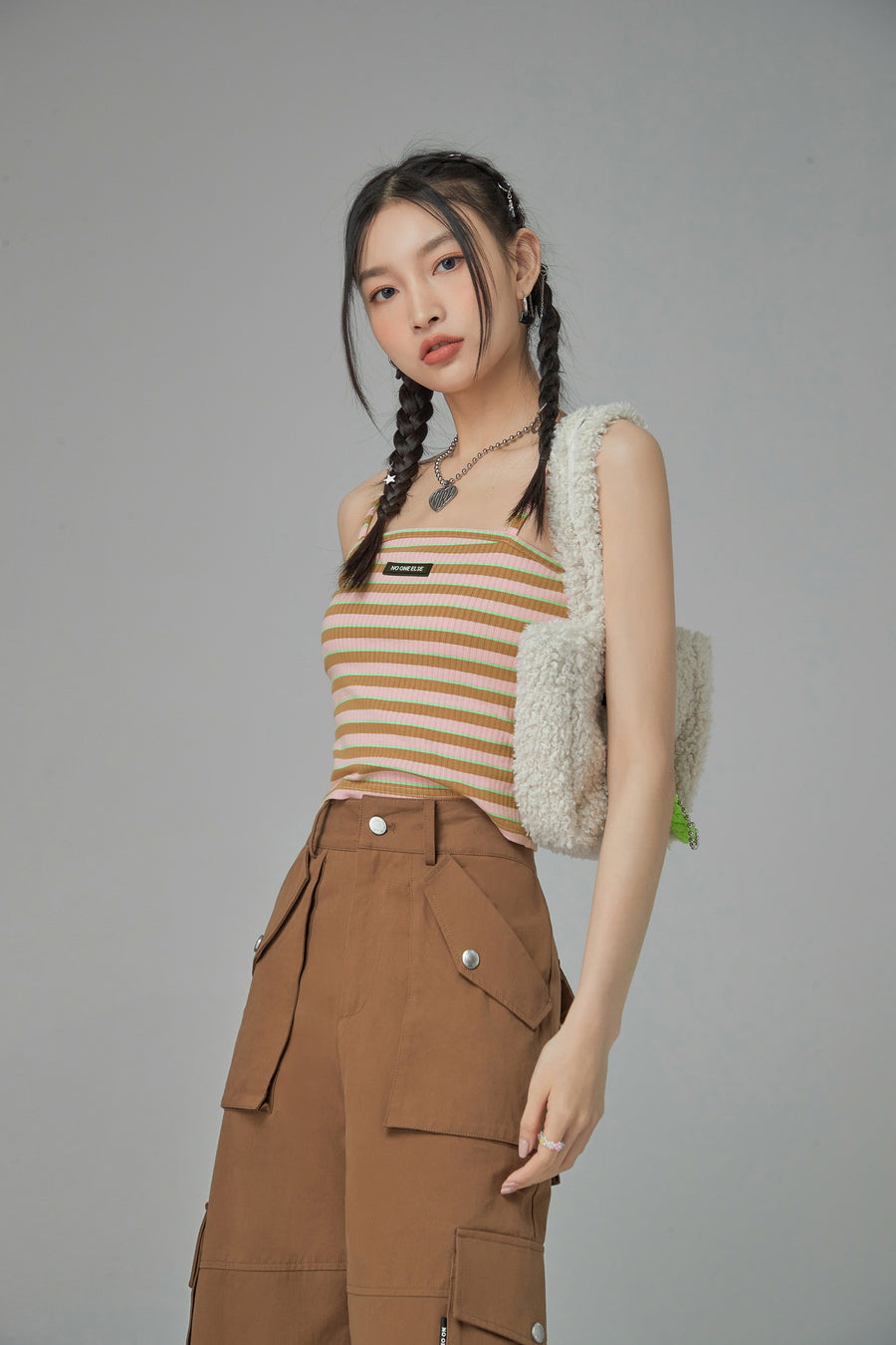 CHUU Turn It Into Art Stripes Sleeveless Top