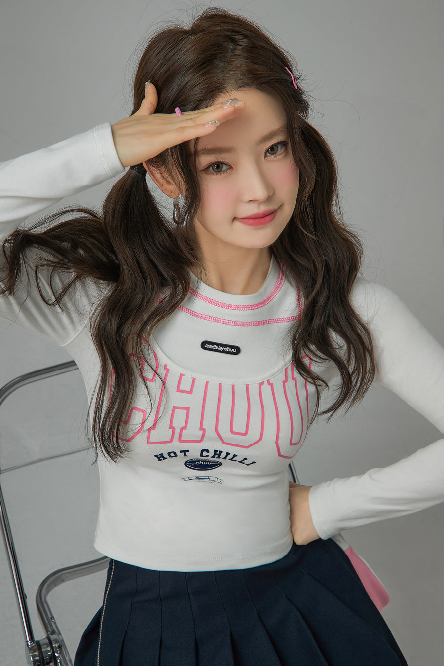 CHUU Hot Chili Open Shoulder T-Shirt