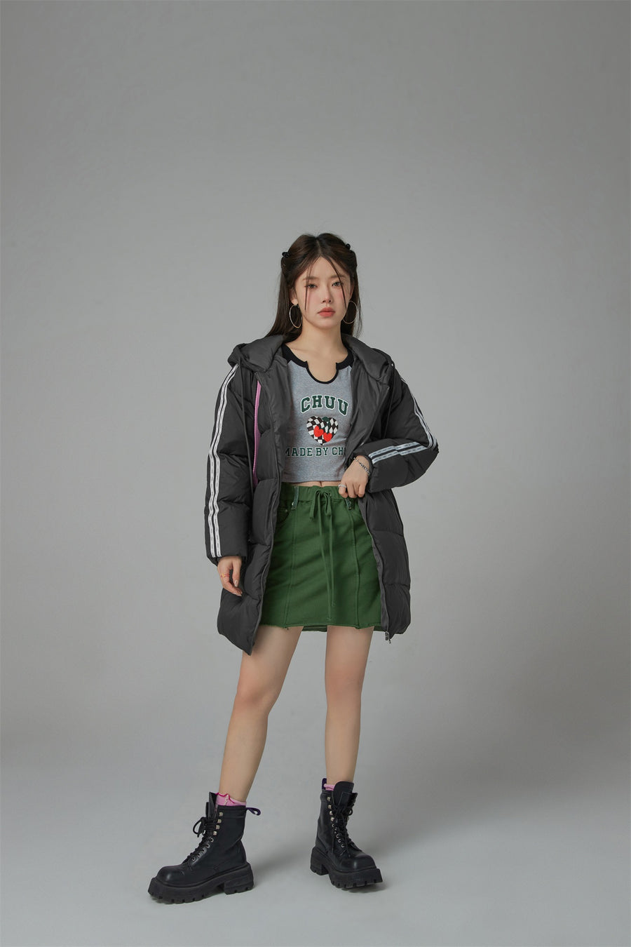 CHUU Duck Down Hooded Padded Coat