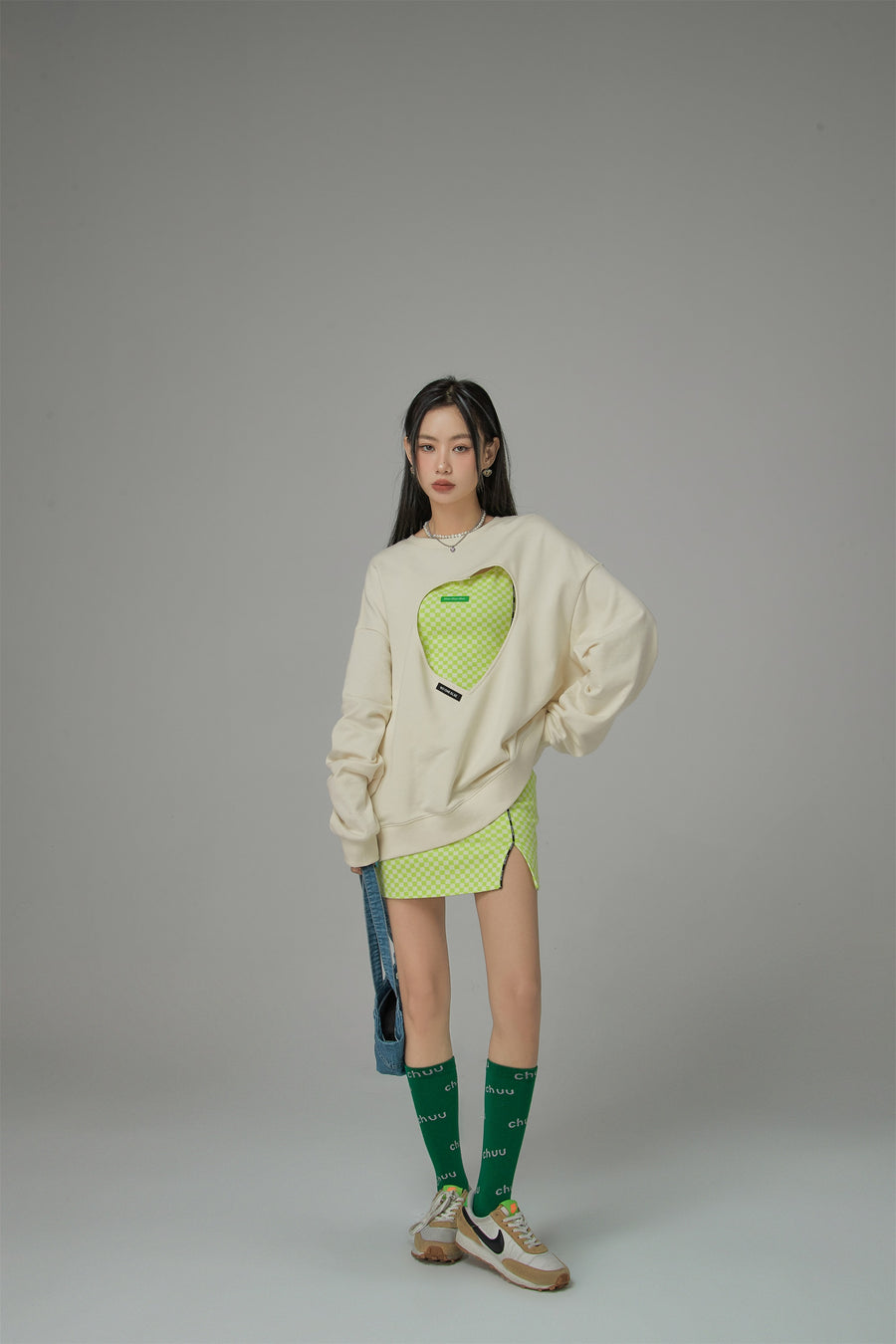 CHUU Show Me Your Heart Cutout Sweatshirt