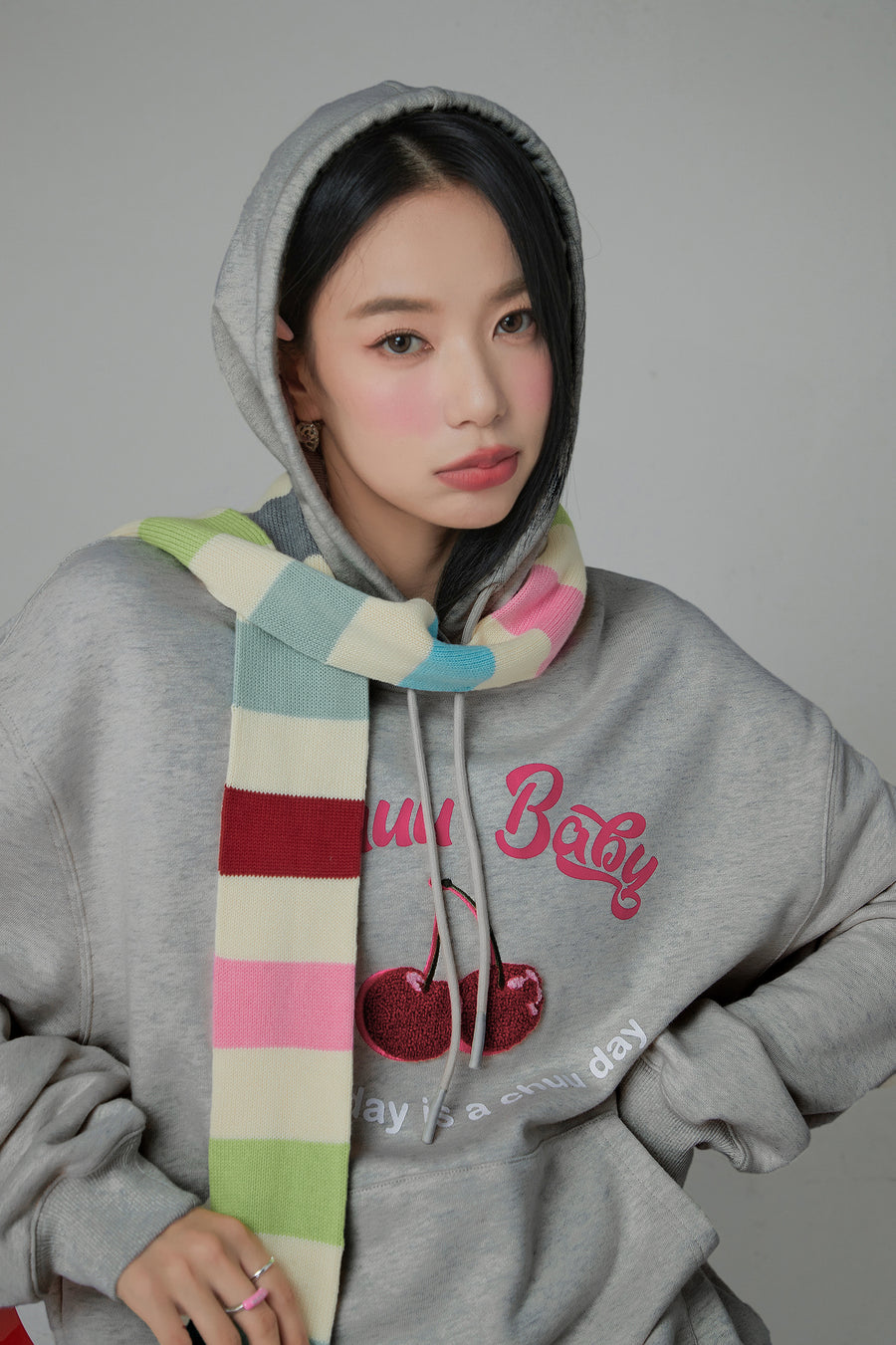 CHUU Cherry Loose Fit Hoodie