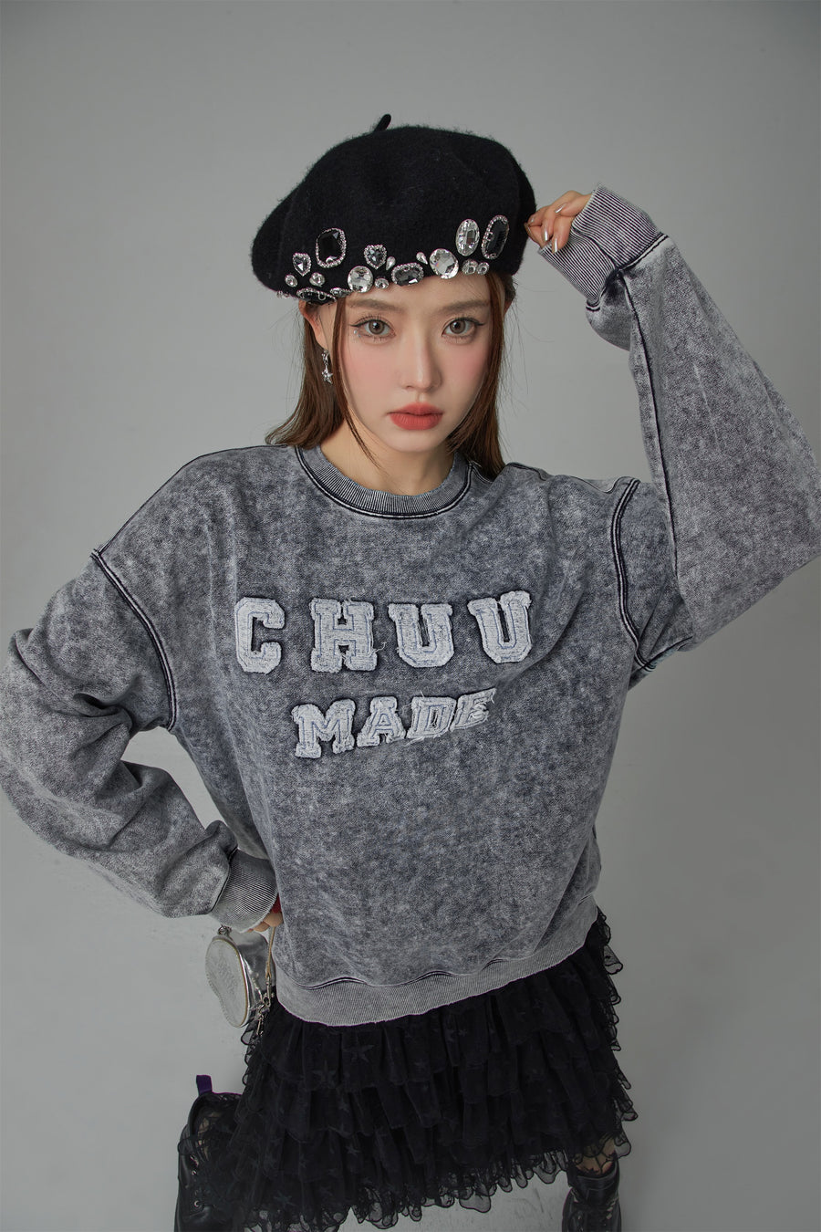 CHUU Chuu Made Washed Loose Fit Sweatshirt