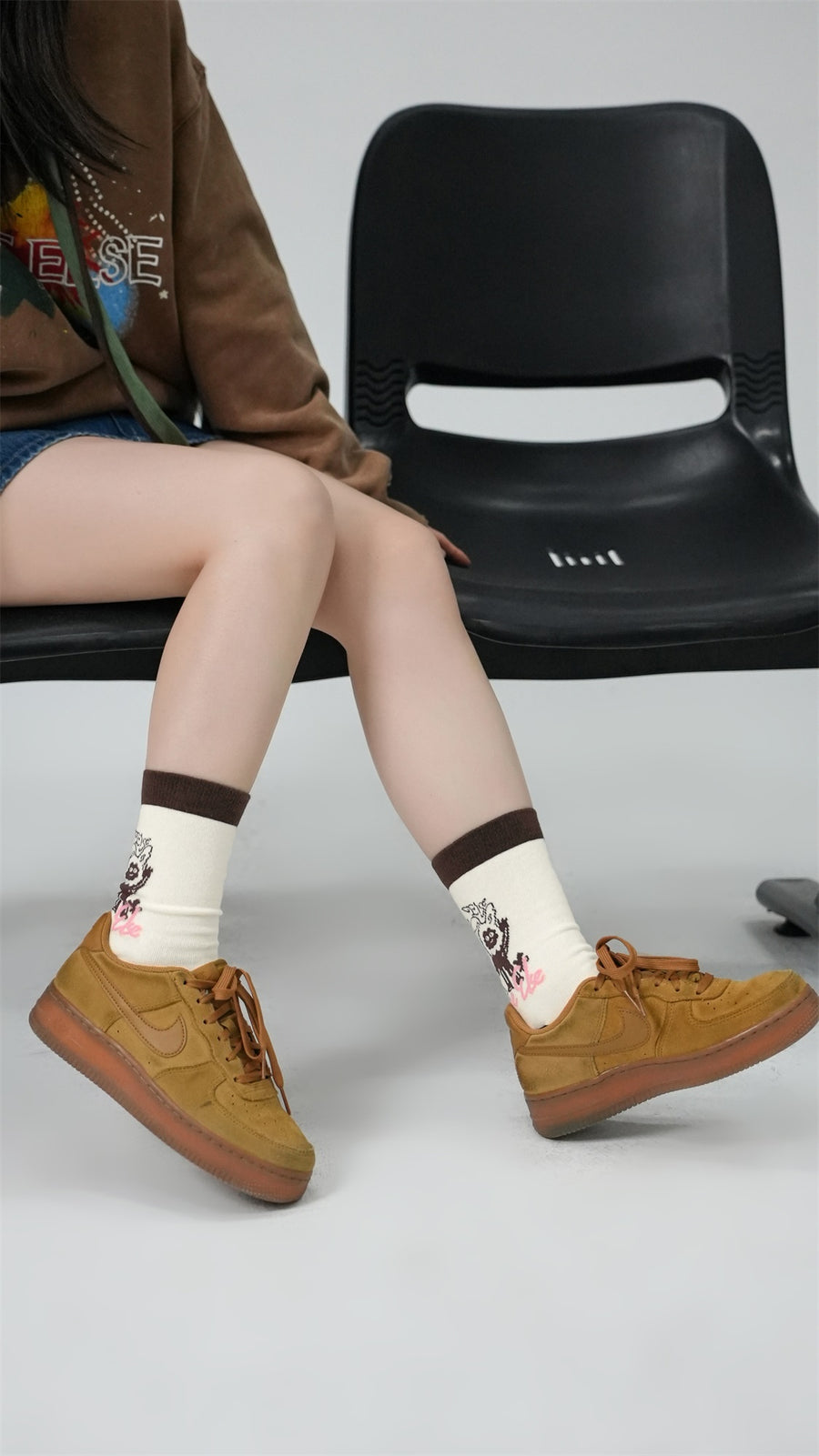 CHUU Rabbit Sketch Ankle Socks