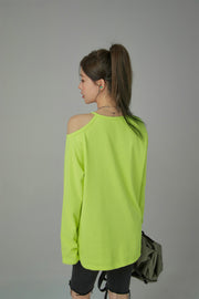 Front Slit Open Shoulder Top