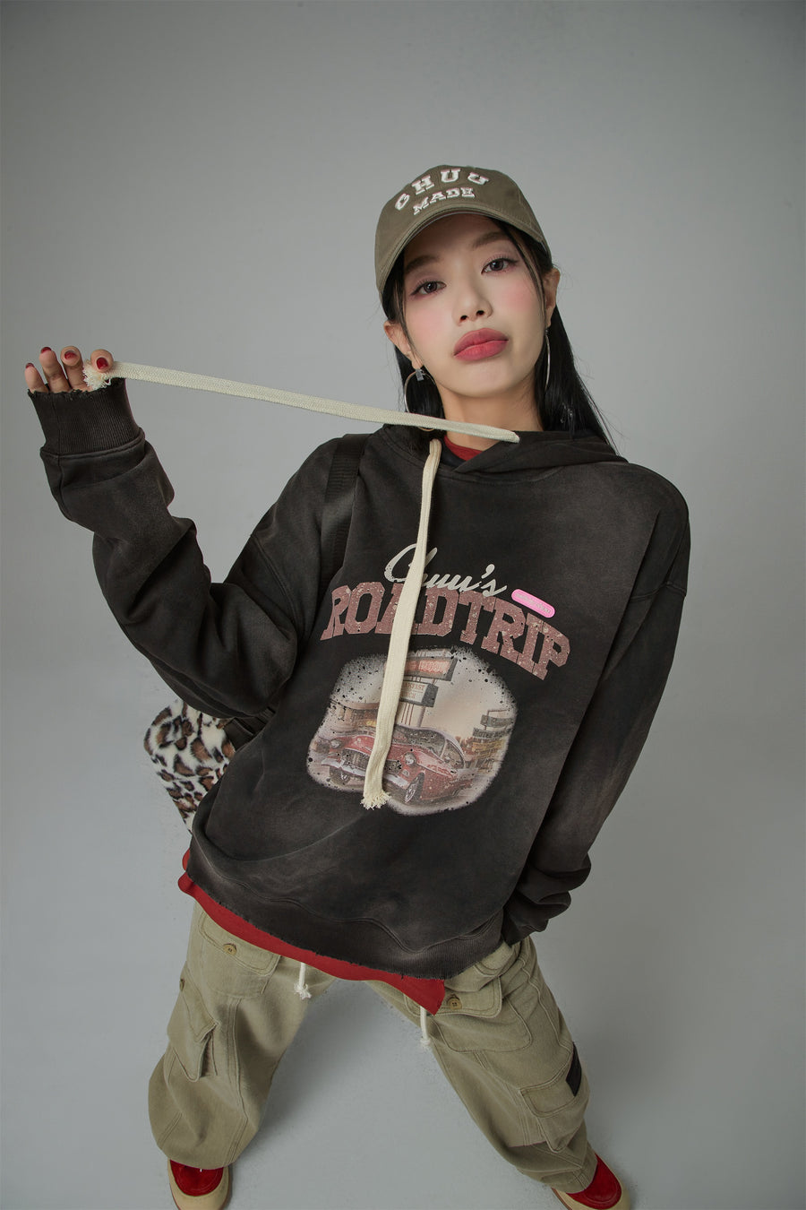 CHUU Road Trip Printed Loose Fit Hoodie