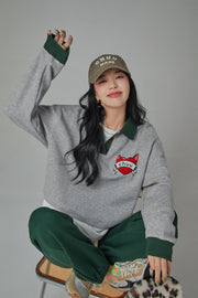 Relaxing Day Chuu Heart Embroidery Sweater